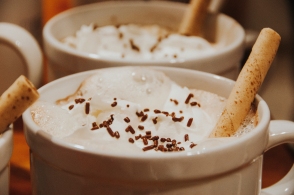 Close up of the hot chocolate.